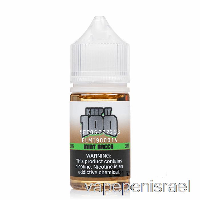 מלחי באקו חד פעמי Vape Israel Mint - שמור על 100 - 30 מ"ל 50 מ"ג